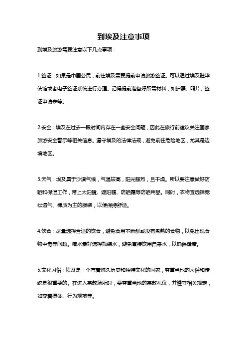 到埃及注意事项