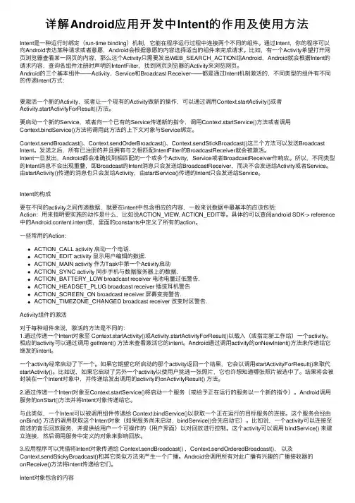 详解Android应用开发中Intent的作用及使用方法
