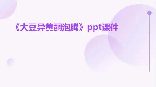 《大豆异黄酮泡腾》课件