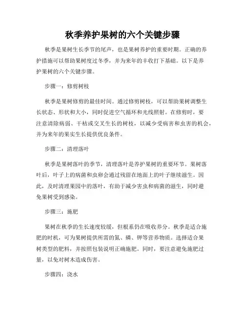 秋季养护果树的六个关键步骤