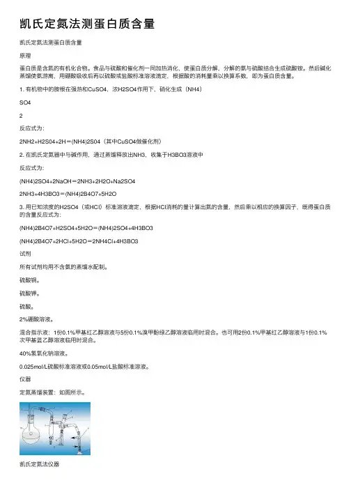 凯氏定氮法测蛋白质含量