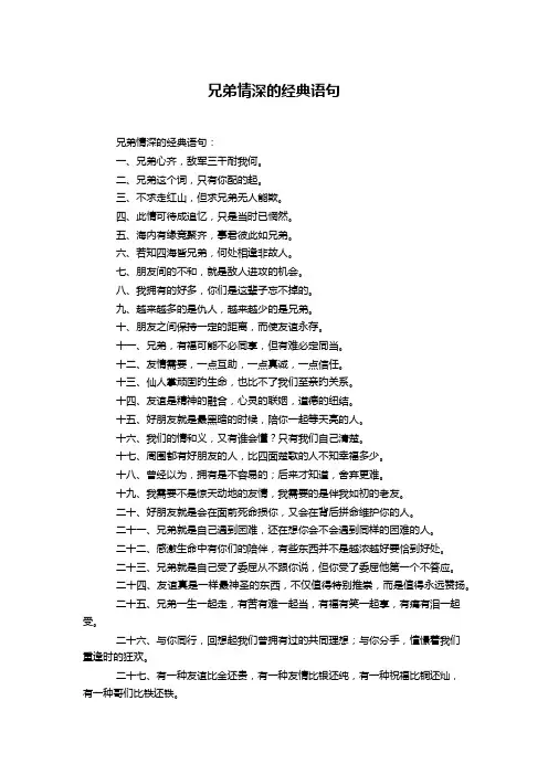 兄弟情深的经典语句