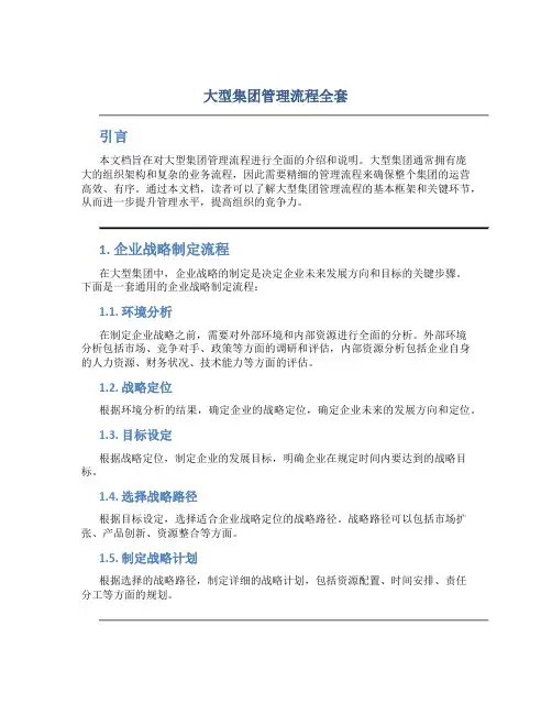 大型集团管理流程全套