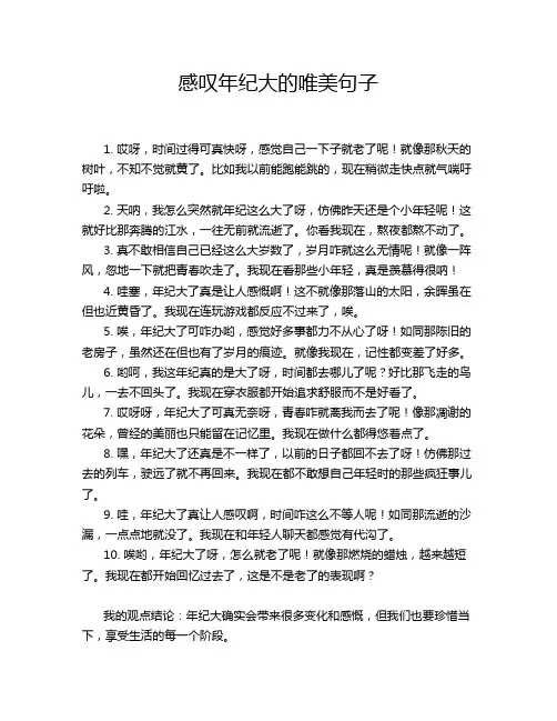 感叹年纪大的唯美句子