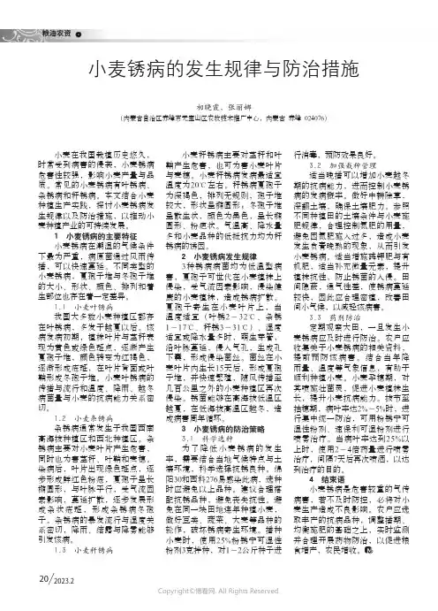 211026706_小麦锈病的发生规律与防治措施