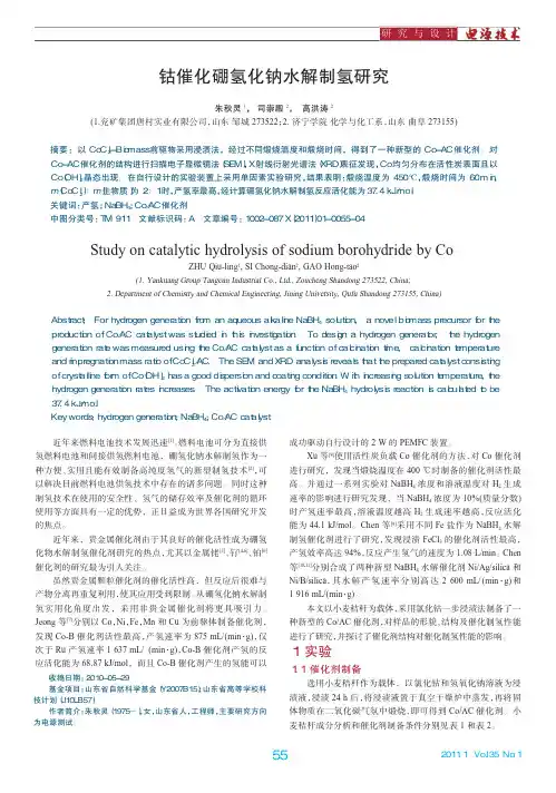 钴催化硼氢化钠水解制氢研究