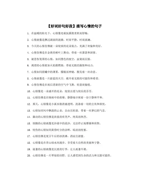 【好词好句好段】描写心情的句子