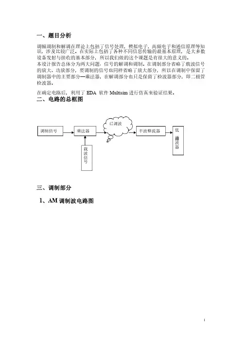 AM信号的调制与解调