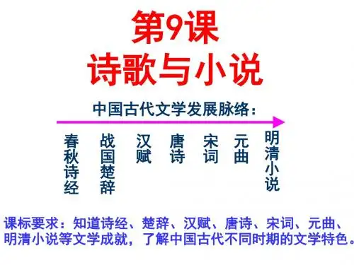 高中历史必修二第9课诗歌与小说