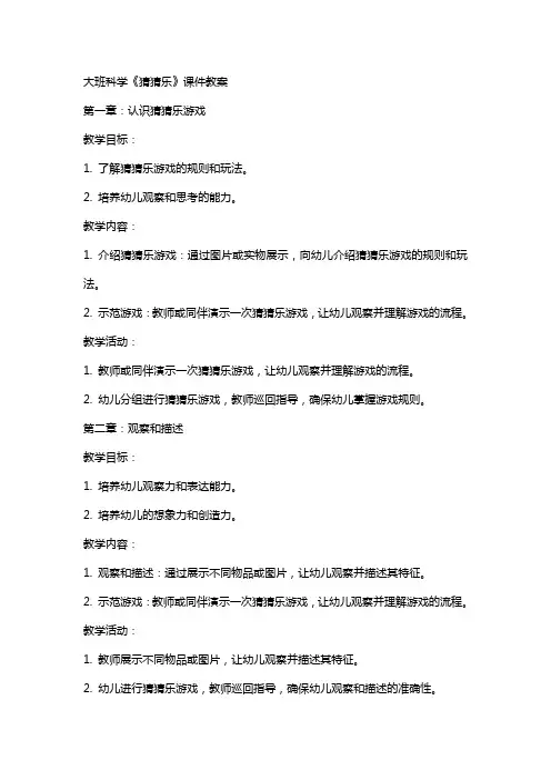 大班科学《猜猜乐》课件教案