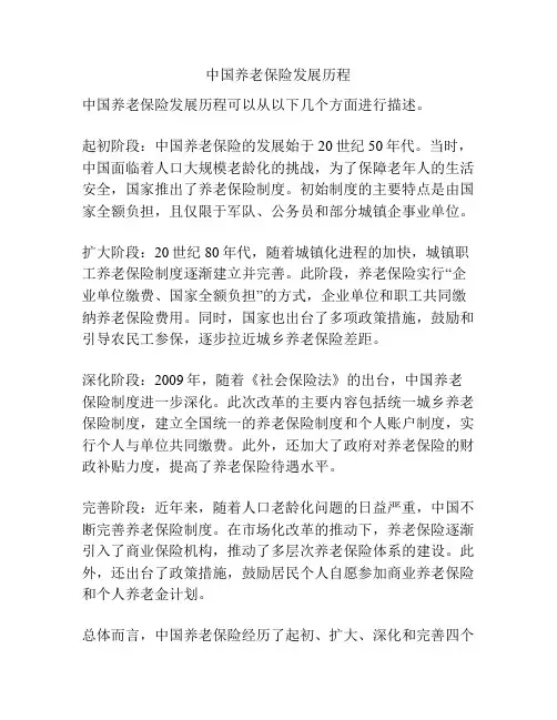 中国养老保险发展历程