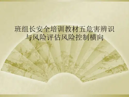 班组长安全培训教材五危害辨识与风险评估风险控制横向