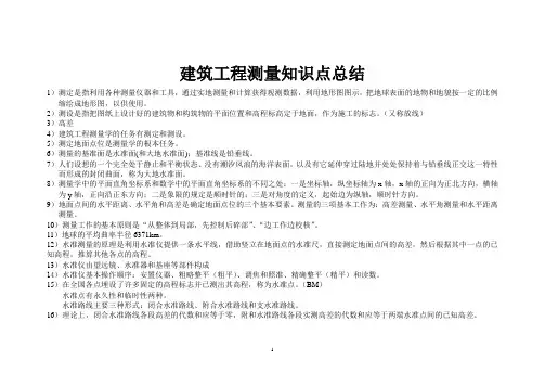 建筑工程测量知识点总结