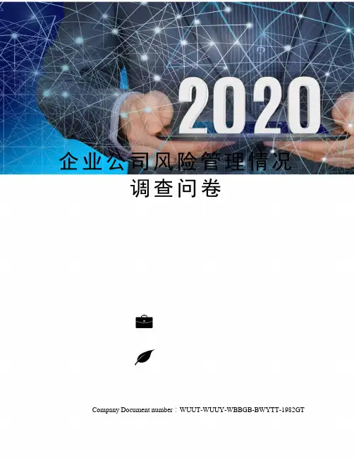 企业公司风险管理情况调查问卷