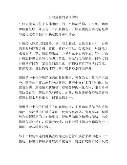 肝胰壶腹的名词解释