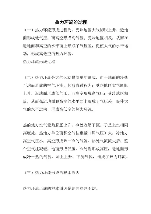 热力环流的过程