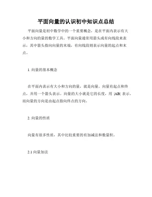 平面向量的认识初中知识点总结