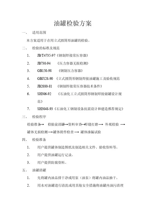 油罐检验方案