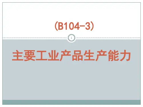 主要工业产品生产能力