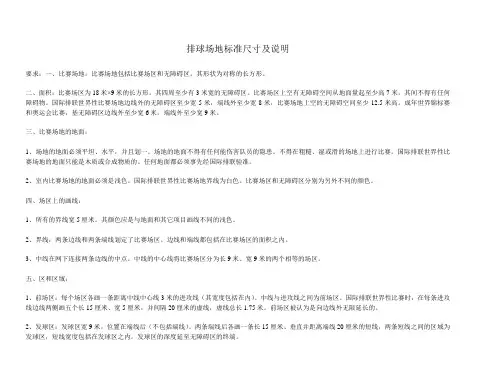 排球场地标准尺寸