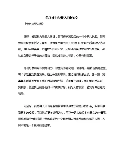 你为什么要入团作文