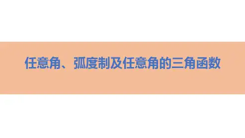 任意角、弧度制及任意角的三角函数-高考数学复习