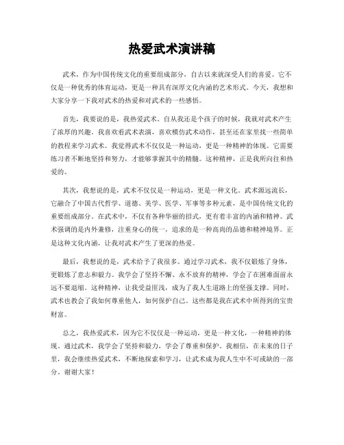 热爱武术演讲稿