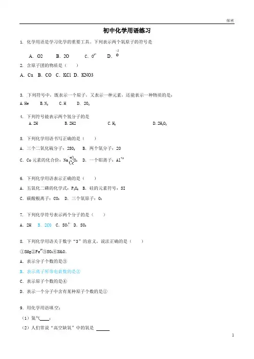 化学用语专题