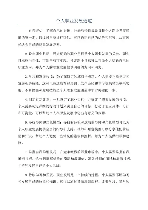 个人职业发展通道