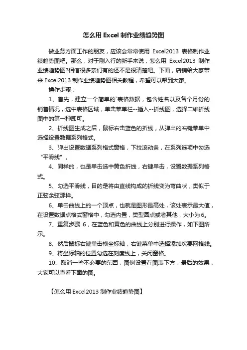 怎么用Excel制作业绩趋势图