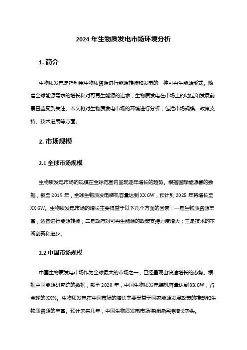2024年生物质发电市场环境分析