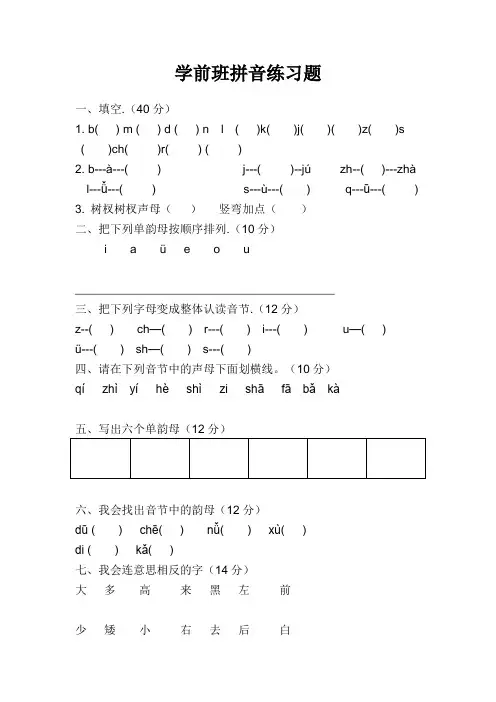 学前班拼音练习题[1]