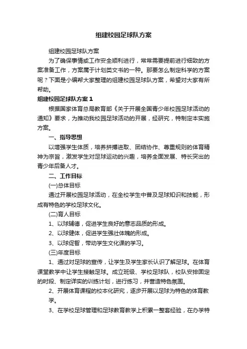 组建校园足球队方案