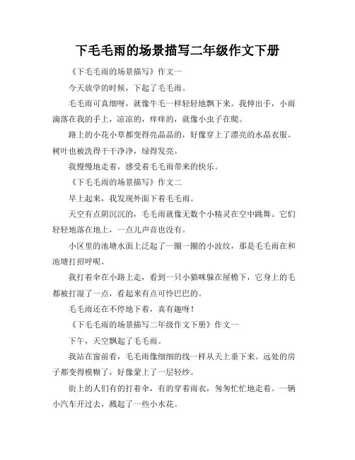 下毛毛雨的场景描写二年级作文下册