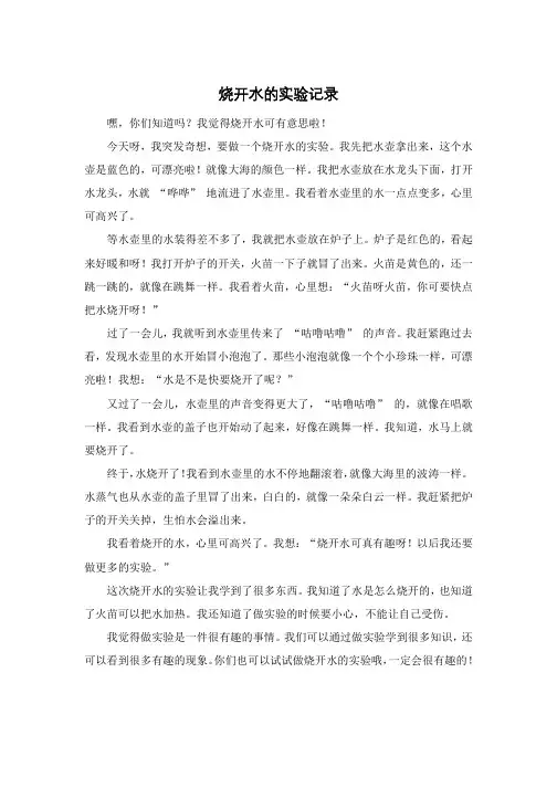 烧开水的实验记录