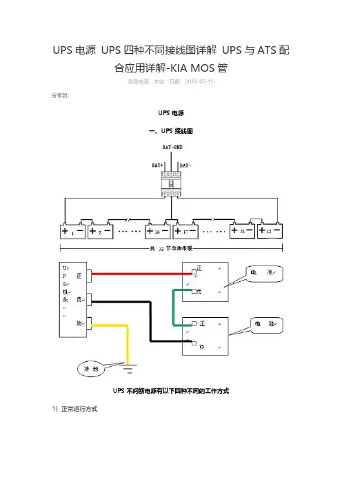 UPS四种工作模式及断零问题