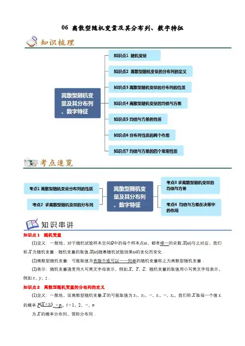 专题06 离散型随机变量及其分布列、数字特征(解析版)