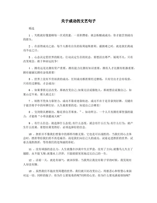 关于成功的文艺句子
