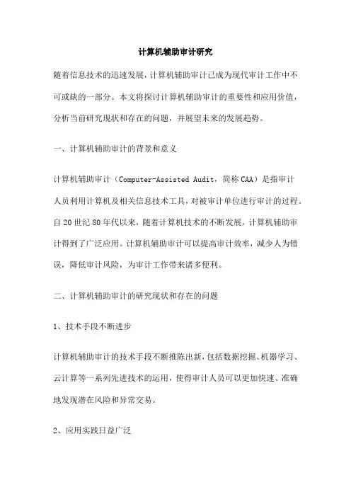 计算机辅助审计研究