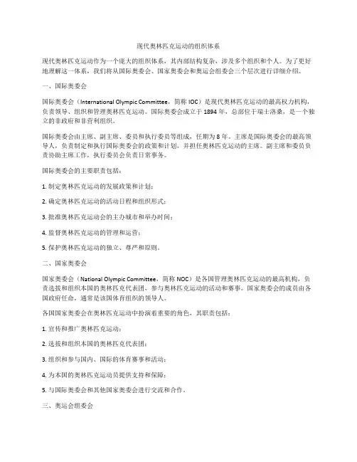 现代奥林匹克运动的组织体系