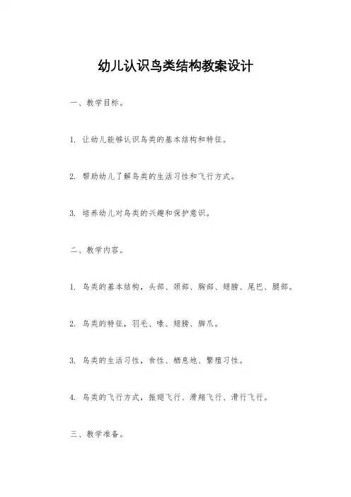 幼儿认识鸟类结构教案设计