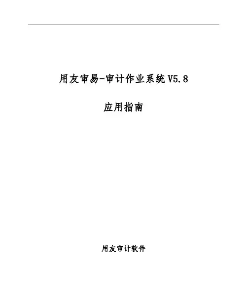 用友审易-审计作业系统V5.8试审指南