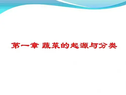 第一章蔬菜的起源与分类