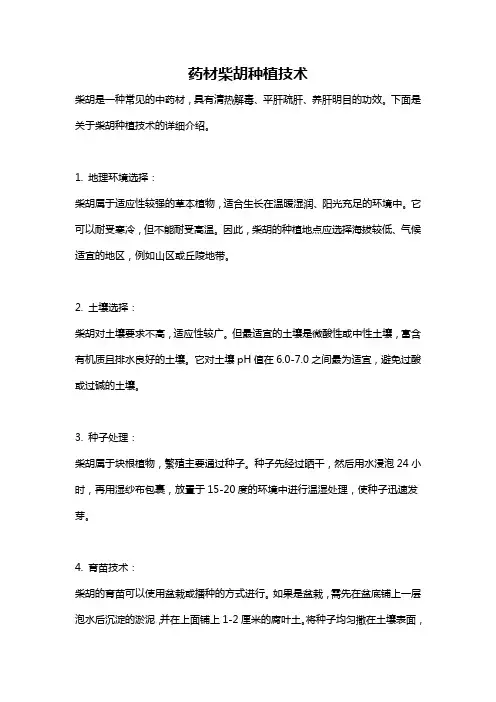 药材柴胡种植技术