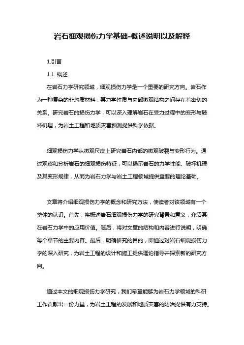 岩石细观损伤力学基础-概述说明以及解释