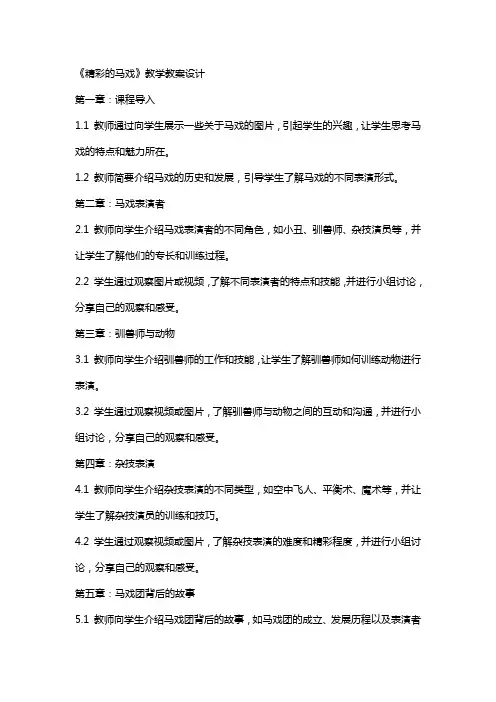 《精彩的马戏》教学教案设计