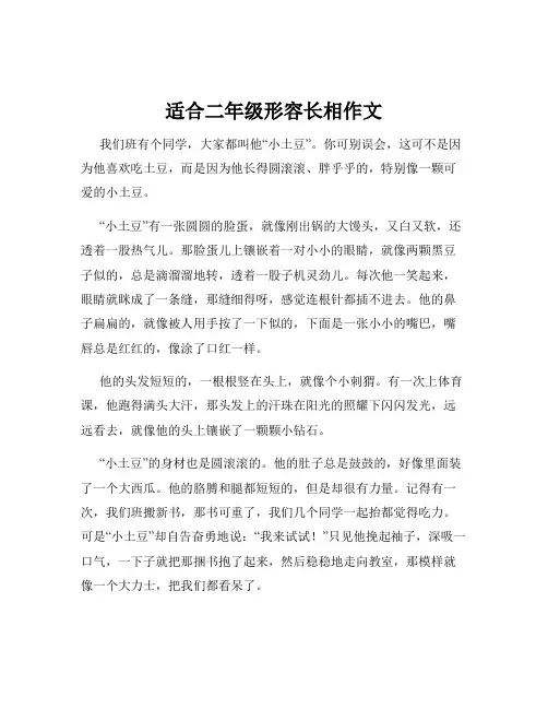 适合二年级形容长相作文