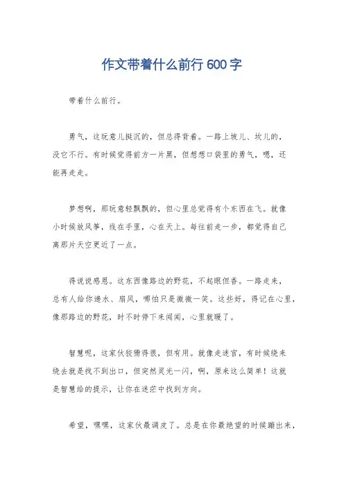 作文带着什么前行600字