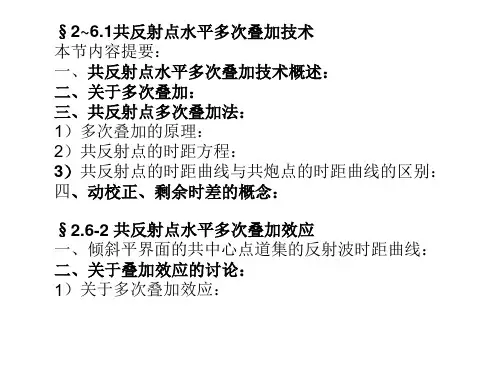 地震勘探共反射点水平多次叠加原理