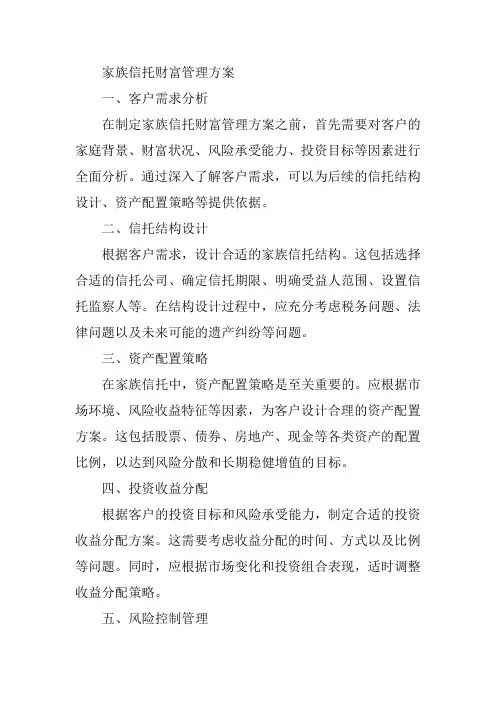 家族信托财富管理方案